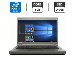 БУ Ноутбук Б-класс Lenovo ThinkPad T440p / 14&quot; (1920x1080) TN / Intel Core i7-4600M (2 (4) ядра по 2.9 - 3.6 GHz) / 8 GB DDR3 / 240 GB SSD / Intel HD Graphics 4600 / VGA из Европы в Харкові