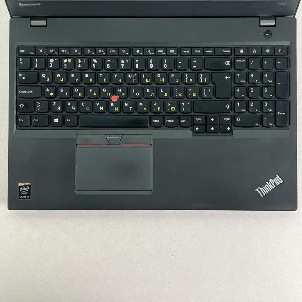 Ноутбук Lenovo ThinkPad T550 / 15.6&quot; (1366x768) TN / Intel Core i5-5200U (2 (4) ядра по 2.2 - 2.7 GHz) / 8 GB DDR3 / 128 GB SSD / Intel HD Graphics 5500 / WebCam - 3