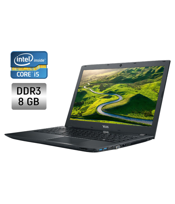 Ноутбук Б-класс Acer Aspire E15 / 15.6&quot; (1920x1080) TN / Intel Core i5-6200U (2 (4) ядра по 2.3 - 2.8 GHz) / 8 GB DDR3 / 128 GB SSD + 1000 GB HDD / Intel HD Graphics 520 / WebCam / HDMI - 1