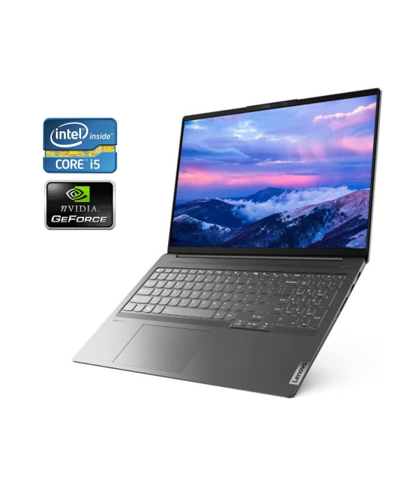Игровой ультрабук Lenovo IdeaPad 5 Pro 16IHU6 / 16&quot; (2560x1600) IPS / Intel Core i5-11300H (4 (8) ядра по 2.6 - 4.4 GHz) / 8 GB DDR4 / 512 GB SSD / nVidia GeForce MX450, 2 GB GDDR6, 64-bit / WebCam - 1
