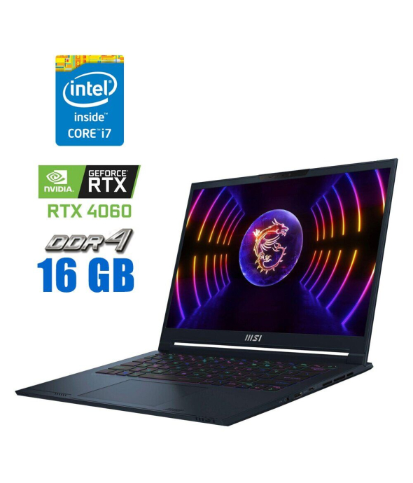 Игровой ноутбук MSI Stealth 14 Studio A14VF / 14&quot; (1920x1080) IPS / Intel Core i7-13620H (10 (16) ядер по 3.6 - 4.9 GHz) / 16 GB DDR4 / 1000 GB SSD / nVidia GeForce RTX 4060, 8 GB GDDR6, 192-bit / WebCam - 1