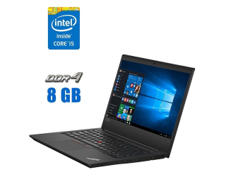 БУ Ультрабук Lenovo ThinkPad E490 / 14&quot; (1920x1080) IPS / Intel Core i5-8250U (4 (8) ядра по 1.6 - 3.4 GHz) / 8 GB DDR4 / 480 GB SSD / Intel UHD Graphics 620 / WebCam из Европы