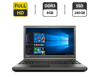 БУ Ноутбук Б-класс Lenovo ThinkPad T540p / 15.6&quot; (1920x1080) TN / Intel Core i7-4600M (2 (4) ядра по 2.9 - 3.6 GHz) / 8 GB DDR3 / 240 GB SSD / Intel HD Graphics 4600 / DVD-ROM / VGA из Европы в Харкові
