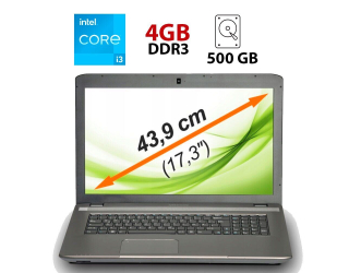 БУ Ноутбук Medion Akoya E7227 / 17.3&quot; (1600x900) TN / Intel Core i3-4100M (2 (4) ядра по 2.5 GHz) / 4 GB DDR3 / 500 GB HDD / Intel HD Graphics 4600 / WebCam / HDMI из Европы в Харкові