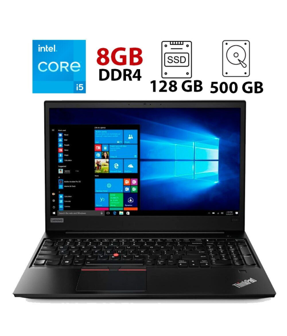 Ноутбук Б-класс Lenovo ThinkPad E580 / 15.6&quot; (1920x1080) IPS / Intel Core i5-8250U (4 (8) ядра по 1.6 - 3.4 GHz) / 8 GB DDR4 / 128 GB SSD + 500 HDD / Intel UHD Graphics 620 / WebCam / HDMI / USB 3.0 - 1