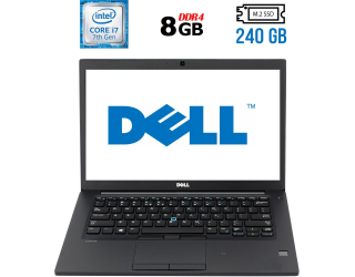 БУ Ноутбук Б-класс Dell Latitude 7480 / 14&quot; (1920x1080) IPS Touch / Intel Core i7-7600U (2 (4) ядра по 2.8 - 3.9 GHz) / 8 GB DDR4 / 240 GB SSD M.2 / Intel HD Graphics 620 / WebCam / Fingerprint / HDMI из Европы в Харкові