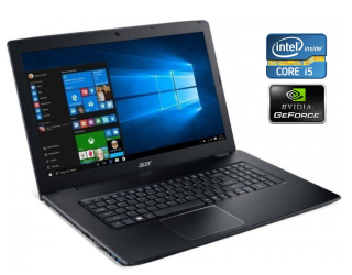 БУ Игровой ноутбук Acer Aspire E5-774G-52W1 / 17.3&quot; (1920x1080) TN / Intel Core i5-7200U (2 (4) ядра по 2.5 - 3.1 GHz) / 8 GB DDR4 / 256 GB SSD / nVidia GeForce 940MX, 2 GB DDR3, 64-bit / WebCam / Win 10 Home из Европы в Харкові