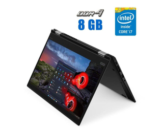 БУ Ноутбук-трансформер Lenovo ThinkPad X13 Yoga G1 / 13.3&quot; (1920x1080) IPS Touch / Intel Core i7-10510U (4 (8) ядра по 1.8 - 4.9 GHz) / 8 GB DDR4 / 240 GB SSD / Intel UHD Graphics / WebCam / 3G из Европы в Харкові
