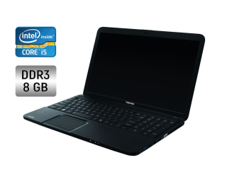 БУ Ноутбук Toshiba Satellite C850 / 15.6&quot; (1366x768) TN / Intel Core i5-3210M (2 (4) ядра по 2.5 - 3.1 GHz) / 8 GB DDR3 / 256 GB SSD / Intel HD Graphics 4000 / WebCam / DVD-RW из Европы в Харкові