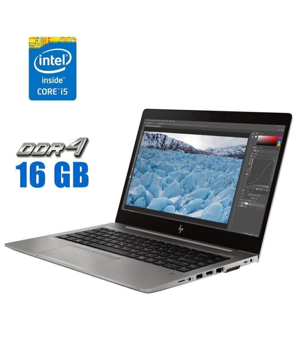 Ультрабук HP ZBook 14u G6 / 14&quot; (1920x1080) IPS / Intel Core i5-8365U (4 (8) ядра по 1.6 - 4.1 GHz) / 16 GB DDR4 / 256 GB SSD M.2 / Intel UHD Graphics 620 / WebCam - 1