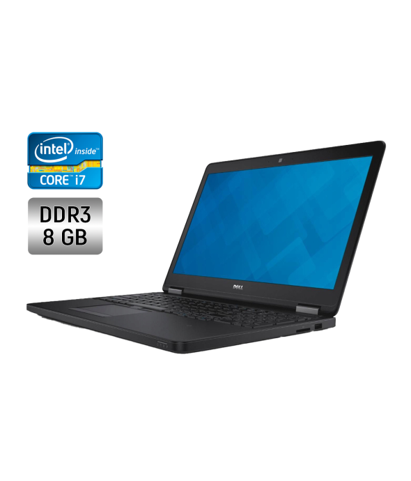 Ноутбук Dell Latitude E5550 / 15.6&quot; (1366x768) TN / Intel Core i7-5600U (2 (4) ядра по 2.6 - 3.2 GHz) / 8 GB DDR3 / 240 GB SSD / Intel HD Graphics 5500 / WebCam / Windows 10 - 1