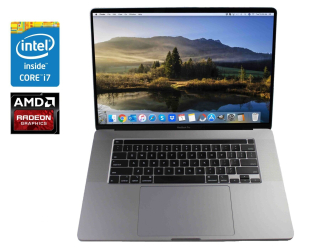 БУ Ультрабук Apple MacBook Pro 16 A2141 Touch Bar / 16&quot; (3072x1920) IPS / Intel Core i7-9750H (6 (12) ядер по 2.6 - 4.5 GHz) / 16 GB DDR4 / 512 GB SSD / AMD Radeon Pro 5300M, 4 GB GDDR6, 128-bit / WebCam / MacOS из Европы в Харкові