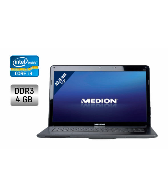 Ноутбук Medion Akoya E7216 / 17.3&quot; (1600x900) TN / Intel Core i3-380M (2 (4) ядра по 2.53 GHz) / 4 GB DDR3 / 128 GB SSD / Intel HD Graphics / WebCam - 1