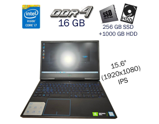 БУ Игровой ноутбук Б-класс Dell G5 15 5590 / 15.6&quot; (1920x1080) IPS / Intel Core i7-9750H (6 (12) ядер по 2.6 - 4.5 GHz) / 16 GB DDR4 / 256 GB SSD+1000 GB HDD / nVidia GeForce GTX 1660 Ti, 6 GB GDDR6, 192-bit / WebCam из Европы в Харькове