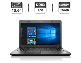 БУ Ноутбук Б-класс Lenovo ThinkPad E550 / 15.6&quot; (1366x768) TN / Intel Core i3-4005U (2 (4) ядра по 1.7 GHz) / 8 GB DDR3 / 120 GB SSD NEW / Intel HD Graphics 4400 / WebCam / HDMI из Европы в Харкові