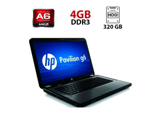 БУ Ноутбук Б-класс HP Pavilion g6-2126sr / 15.6&quot; (1366x768) TN / AMD A6-4400M (2 ядра по 2.7 - 3.2 GHz) / 4 GB DDR3 / 320 GB HDD / AMD Radeon HD 7520G / WebCam из Европы в Харькове