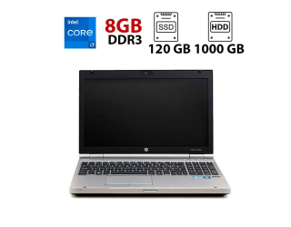 БУ Ноутбук Б класс HP EliteBook 8570p / 15.6&quot; (1366x768) TN / Intel Core I7-2740QM (4 (8) ядра по 2.3 GHz) / 8 GB DDR3 / 120 GB SSD + 1000 GB HDD / Intel HD Graphics 3000 / WebCam из Европы в Харькове