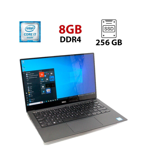 Ультрабук Dell XPS 13 9350 / 13.3&quot; (3200x1800) IPS Touch / Intel Core i7-6600U (2 (4) ядра по 2.6 - 3.4 GHz) / 8 GB DDR4 / 256 GB SSD / Intel Iris Graphics 520 / WebCam - 1