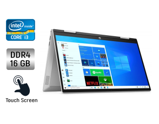 БУ Ноутбук-трансформер HP Pavilion X360 / 15.6&quot; (1366x768) TN Touch / Intel Core i3-1125G4 (4 (8) ядра по 2.0 - 3.7 GHz) / 16 GB DDR4 / 500 GB SSD /  Intel UHD Graphics / WebCam + Беспроводная мышка из Европы в Харькове