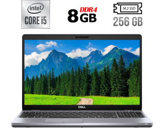 БУ Ноутбук Б-класс Dell Latitude 5510 / 15.6&quot; (1920x1080) IPS / Intel Core i5-10210U (4 (8) ядра по 1.6 - 4.2 GHz) / 8 GB DDR4 / 256 GB SSD M.2 / Intel UHD Graphics / WebCam / USB 3.2 / HDMI / Windows 10 лицензия из Европы в Харкові