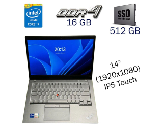 БУ Ультрабук Lenovo Thinkpad T14s / 14&quot; (1920x1080) IPS Touch / Intel Core i7-1165G7 (4 (8) ядра по 2.8 - 4.7 GHz) / 16 GB DDR4 / 512 GB SSD / Intel Iris Xe Graphics / WebCam / Windows 11 Pro Lic из Европы в Харкові