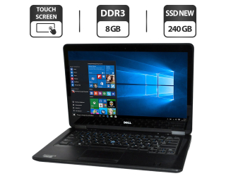 БУ Ноутбук Dell Latitude E7440 Carbon / 14&quot; (1920x1080) TN Touch / Intel Core i5-4310U (2 (4) ядра по 2.0 - 3.0 GHz) / 8 GB DDR3 / 240 GB SSD NEW / Intel HD Graphics 4400 / WebCam / HDMI из Европы