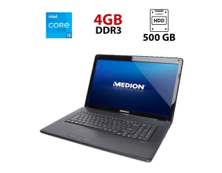 БУ Ноутбук Medion Akoya E7214 / 17.3&quot; (1600x900) TN / Intel Core i5-430M (2 (4) ядра по 2.26 - 2.53 GHz) / 4 GB DDR3 / 500 GB HDD / Intel HD Graphics / WebCam / АКБ не держит из Европы