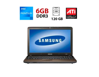 БУ Ноутбук Samsung R540 / 15.6&quot; (1366x768) TN / Intel Pentium P6100 (2 ядра по 2.0 GHz) / 6 GB DDR3 / 120 GB SSD / ATI Mobility Radeon HD 5470, 512 MB GDDR3, 64-bit / WebCam из Европы