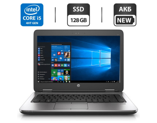 БУ Ноутбук Б-класс HP ProBook 640 G1 / 14&quot; (1366x768) TN / Intel Core i5-4300M (2 (4) ядра по 2.6 - 3.3 GHz) / 8 GB DDR3 / 128 GB SSD / Intel HD Graphics 4600 / WebCam / DVD-ROM / АКБ NEW из Европы в Харкові