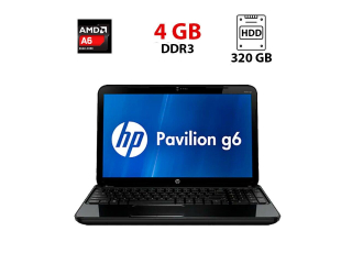 БУ Ноутбук Б класс HP Pavilion G6 1232SR / 15.6&quot; (1366x768) TN / AMD A6-3400M (4 ядра по 1.4 - 2.3 GHz) / 4 GB DDR3 / 320 GB HDD / AMD Radeon HD 6520G / WebCam из Европы в Харкові