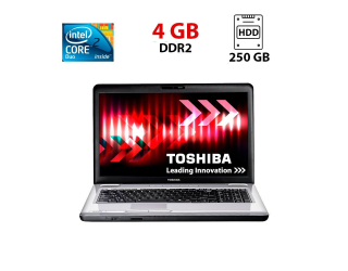 БУ Ноутбук Б-класс Toshiba Satellite L550 / 17.3&quot; (1600x900) TN / Intel Core 2 Duo T6500 (2 ядра по 2.1 GHz) / 4 GB DDR2 / 250 GB HDD / ATI Mobility Radeon HD 4530, 512 MB DDR3, 64-bit / WebCam из Европы в Харкові