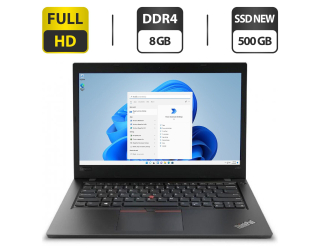БУ Ультрабук Б-класс Lenovo ThinkPad L480 / 14&quot; (1920x1080) IPS / Intel Core i7-8550U (4 (8) ядра по 1.8 - 4.0 GHz) / 8 GB DDR4 / 500 GB SSD NEW / Intel UHD Graphics 620 / WebCam / HDMI / Windows 11 Pro из Европы в Харькове