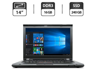 БУ Ноутбук Lenovo ThinkPad T430 / 14&quot; (1600x900) TN / Intel Core i7-3520M (2 (4) ядра по 2.9 - 3.6 GHz) / 16 GB DDR3 / 240 GB SSD / Intel HD Graphics 4000 / VGA из Европы в Харкові