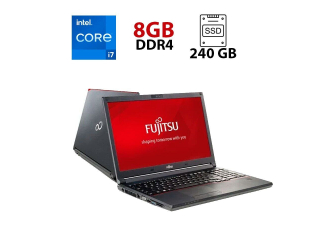 БУ Ноутбук Fujitsu LifeBook E556 / 15.6&quot; (1366x768) TN / Intel Core i7-6500U (2 (4) ядра по 2.5 - 3.1 GHz) / 8 GB DDR4 / 240 GB SSD / Intel HD Graphics 520 / WebCam / DisplayPort / DVD-RW из Европы