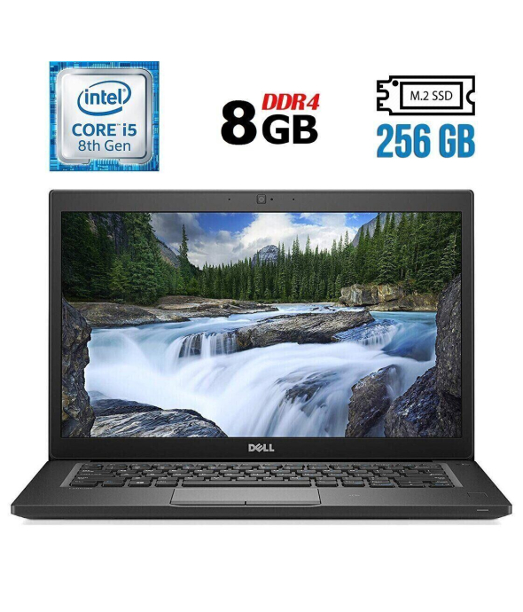 Ноутбук Б-класс Dell Latitude 7490 / 14&quot; (1920x1080) IPS / Intel Core i5-8350U (4 (8) ядра по 1.7 - 3.6 GHz) / 8 GB DDR4 / 256 GB SSD M.2 / Intel UHD Graphics 620 / WebCam / USB 3.1 / HDMI - 1