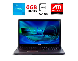 БУ Ноутбук Acer Aspire 7745G / 17.3&quot; (1600x900) TN / Intel Core i5-430M (2 (4) ядра по 2.26 - 2.53 GHz) / 6 GB DDR3 / 240 GB SSD / ATI Radeon HD 5850, 1 GB DDR3, 128-bit / WebCam из Европы в Харькове