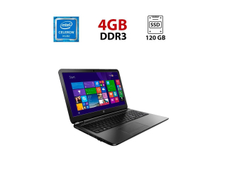 БУ Ноутбук HP 250 G3 / 15.6&quot; (1366x768) TN / Intel Celeron N2840 (2 ядра по 2.16 - 2.58 GHz) / 4 GB DDR3 / 120 GB SSD / Intel HD Graphics / WebCam из Европы в Харкові