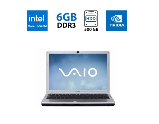 БУ Ноутбук Sony Vaio VPC-F11M1E / 15.6'' (1920x1080) TN / Intel Core i5-520M (2 (4) ядра по 2.4 - 2.93 GHz) / 6 GB DDR3 / 500 GB HDD / nVidia GeForce GT 310M, 1 GB DDR3, 128-bit / WebCam из Европы в Харкові