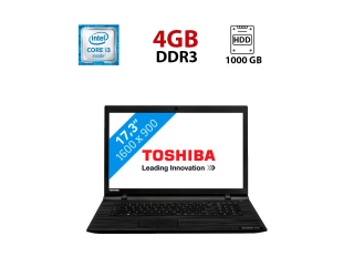БУ Ноутбук Toshiba Satellite PRO C70-B / 17.3&quot; (1600x900) TN LED / Intel Core i3-4005U (2 (4) ядра по 1.7 GHz) / 4 GB DDR3 / 1000 GB HDD / Intel HD Graphics 4400 / WebCam из Европы в Харькове