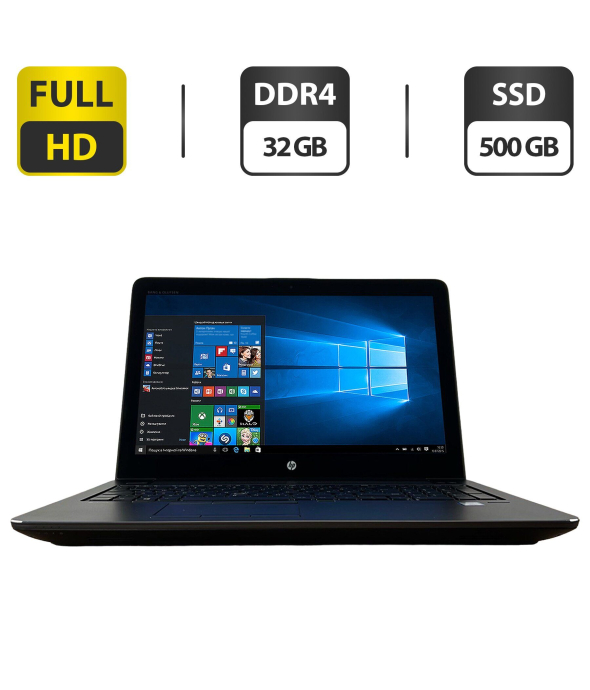 Мобильная рабочая станция HP ZBook 15 G4 / 15.6&quot; (1920x1080) IPS Touch / Intel Core i7-7820HQ (4 (8) ядра по 2.9 - 3.9 GHz) / 32 GB DDR4 / 500 GB SSD / Intel UHD Graphics 630 / WebCam / HDMI - 1