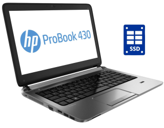 БУ Ультрабук Б-класс HP ProBook 430 G1 / 13.3&quot; (1366x768) TN / Intel Core i3-4005U (2 (4) ядра по 1.7 GHz) / 6 GB DDR3 / 120 GB SSD / Intel HD Graphics 4400 / WebCam / АКБ не держит из Европы в Харькове
