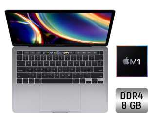 БУ Ультрабук Apple MacBook Air 13 (2020) / 13.3&quot; (2560x1600) IPS / Apple M1 (8 ядер по 3.2 GHz) / 8 GB DDR4 / 256 GB SSD / Apple M1 Graphics / WebCam / True Tone / Touch ID / Space Gray из Европы в Харкові
