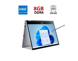 БУ Ноутбук-трансформер Acer Spin 3 SP313-51N / 14&quot; (1920x1080) IPS Touch / Intel Core i3-1115G4 (2 (4) ядра по 4.1 GHz) / 8 GB DDR4 / 256 GB SSD / Intel UHD Graphics / WebCam из Европы в Харкові