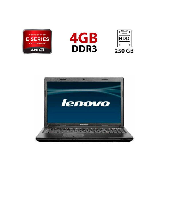 Ноутбук Б-класс Lenovo G575 / 15.6&quot; (1366x768) TN / AMD E-300 (2 ядра по 1.3 GHz) / 4 GB DDR3 / 250 GB HDD / AMD Radeon HD 7370M, 1 GB DDR2, 64-bit / WebCam - 1