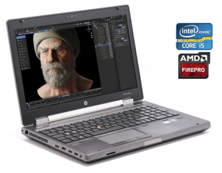 БУ Мобильная рабочая станция Б-класс HP Elitebook 8560w / 15.6&quot; (1600x900) TN / Intel Core i5-2540M (2 (4) ядра по 2.6 - 3.3 GHz) / 8 GB DDR3 / 480 GB SSD / AMD FirePro M5950, 1 GB GDDR5, 128-bit / WebCam / Win 10 Pro из Европы