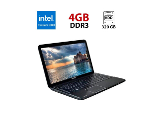 БУ Ноутбук Б-класс Toshiba Satellite C80-12SR / 15.6&quot; (1366x768) TN / Intel Pentium B960 (2 ядра по 2.2 GHz) / 4 GB DDR3 / 320 GB HDD / Intel HD Graphics / WebCam из Европы в Харкові