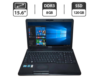 БУ Ноутбук Б-класс Toshiba Satellite C660-108 / 15.6&quot; (1366x768) TN / Intel Core i3-370M (2 (4) ядра по 2.4 GHz) / 8 GB DDR3 / 120 GB SSD / Intel HD Graphics / WebCam / VGA из Европы в Харькове