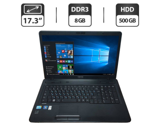 БУ Ноутбук Б-класс Toshiba Satellite C670-1DW / 17.3&quot; (1600x900) TN / Intel Core i3-370M (2 (4) ядра по 2.4 GHz) / 8 GB DDR3 / 500 GB HDD / Intel HD Graphics / WebCam / VGA из Европы в Харькове