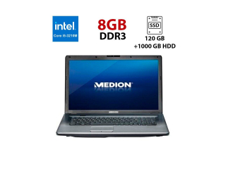 БУ Ноутбук Medion Akoya P7816 / 17.3&quot; (1600x900) TN / Intel Core i5-3210M (2 (4) ядра по 2.5 - 3.1 GHz) / 8 GB DDR3 / 120 GB SSD + 1000 GB HDD / nVIDIA GeForce GT645M, 1 GB DDR3, 128-bit / WebCam из Европы в Харкові