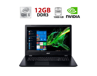 БУ Игровой ноутбук Acer Aspire 3 A317-51G / 17.3&quot; (1920x1080) TN / Intel Core i5-10210U (4 (8) ядра по 1.6 - 4.2 GHz) / 12 GB DDR4 / 1000 GB SSD / nVidia GeForce MX230, 2 GB GDDR5, 64-bit / WebCam из Европы в Харкові